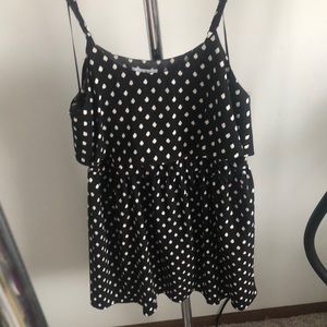 Elle Black and white polka dot tank dress